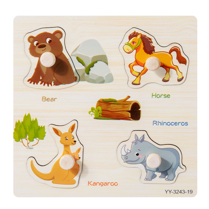 Bebé rompecabezas juego panel Montessori educación temprana mano tablero rompecabezas animal tráfico construcción bloques Niño 1-2 años viejo juguete