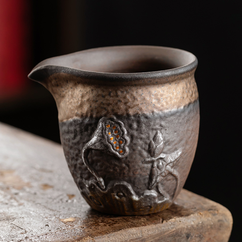 Gold stoneware tea cup handmade vintage ceramic tea sea tea filter large antique kung fu tea set tea dispenser Gold stoneware tea cup handmade vintage ceramic tea sea tea filter large antique kung fu tea set tea dispenser