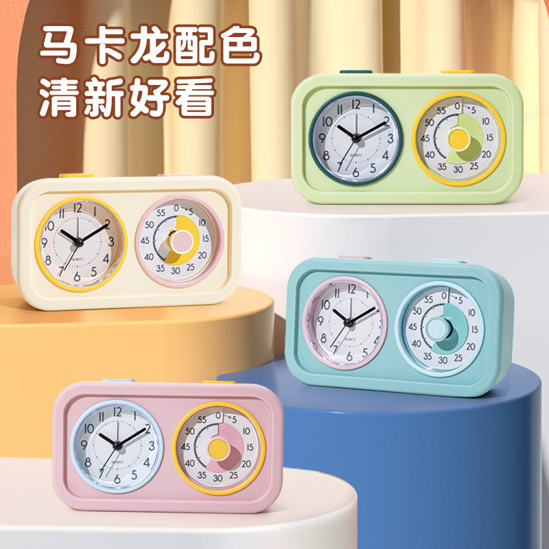 学生可视化双拼计时器 儿童学习自律作业时间管理器静音定时闹钟|undefined