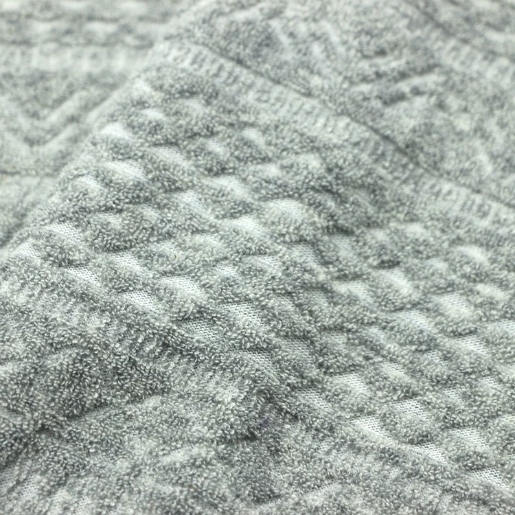 Ткань для одежды Jiehua, полотенечная ткань, смесь CVC (хлопок/полиэстер), односторонний волнообразный рисунок