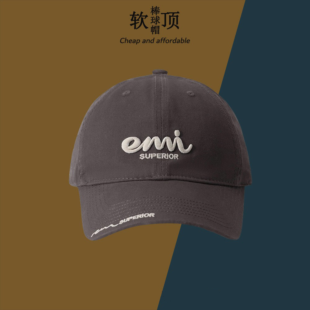 Sombreros coreanos de mujeres red letras rojas bordadas sombrero de béisbol suave superior casual versátil primavera y verano cara pequeña sombrero de pato sombrero