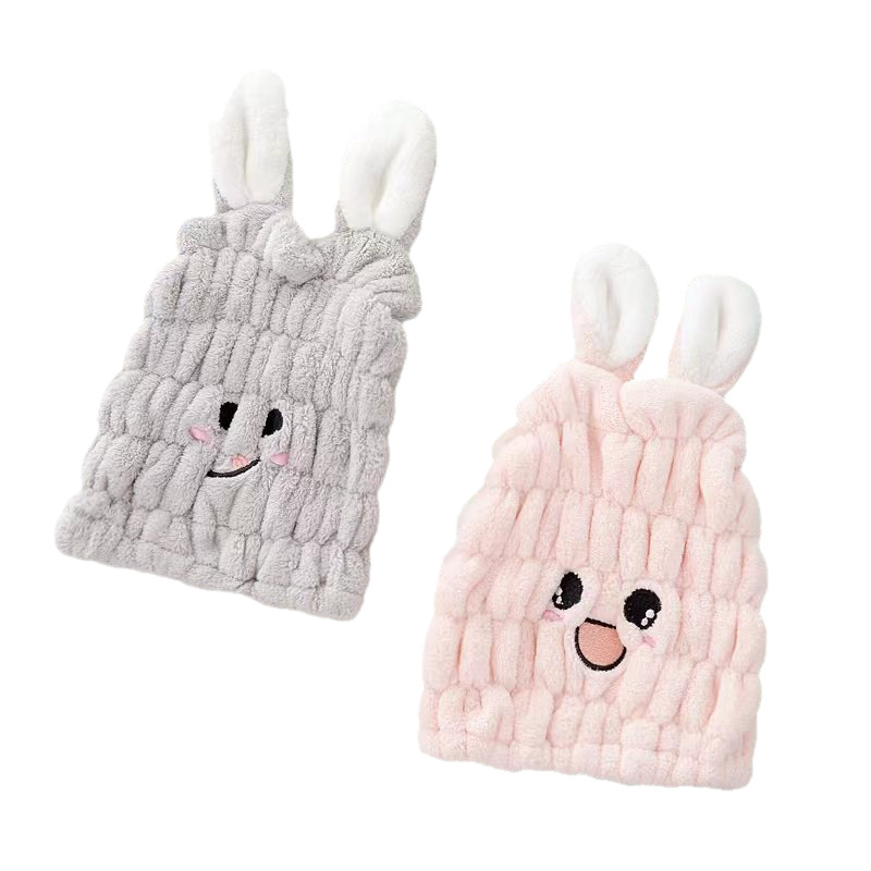 Cuffia asciugacapelli bambini con orecchie da coniglio morbida_voghion.com