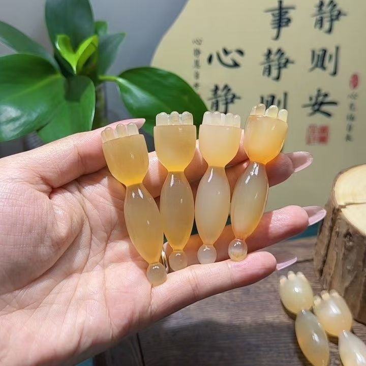 羊角小莲蓬眼部点穴笔刮痧板面部刮痧拔经点穴棒经络刷美容按摩棒