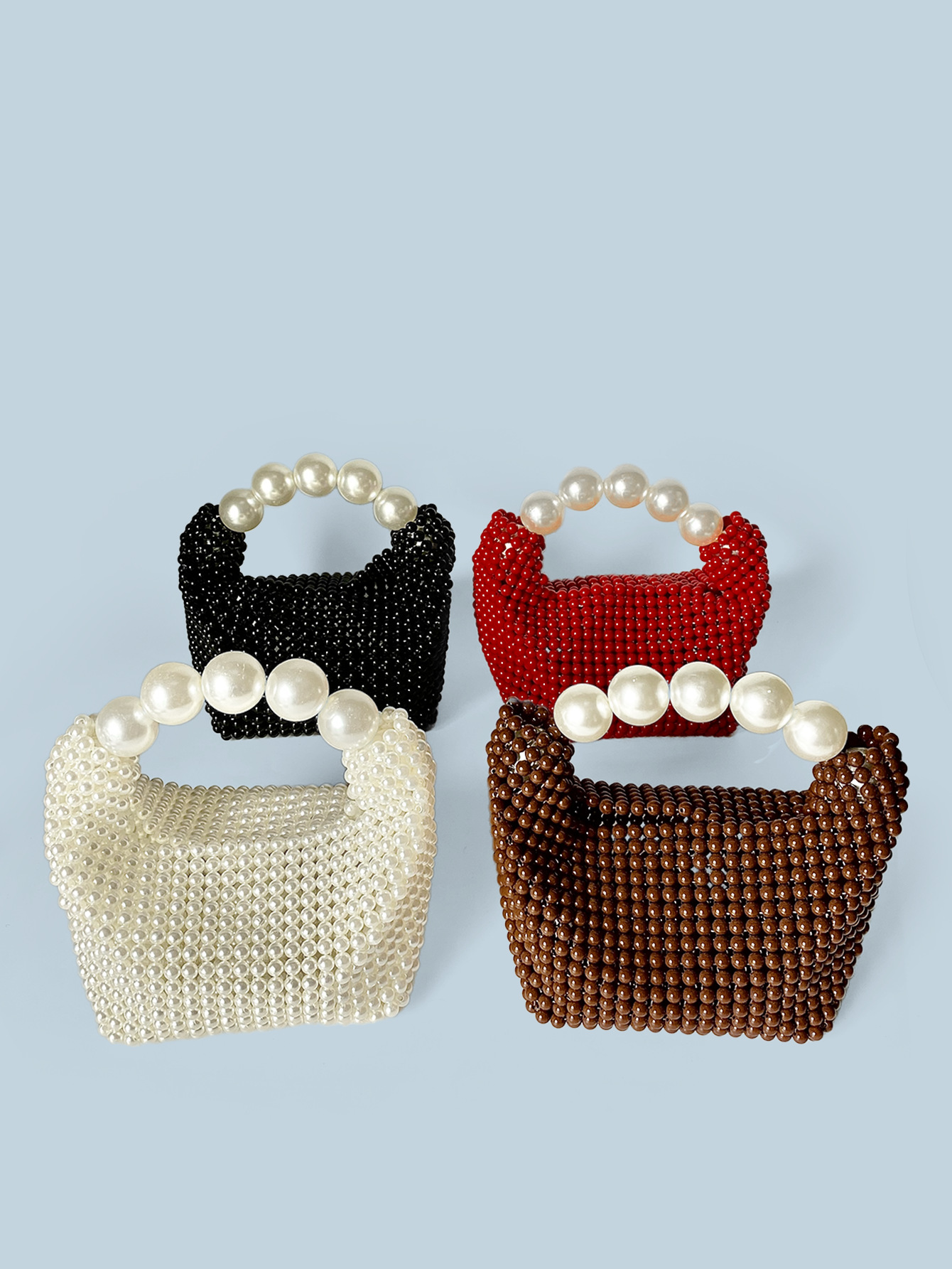 Retro elegant woven beaded bracelet pearl handmade
