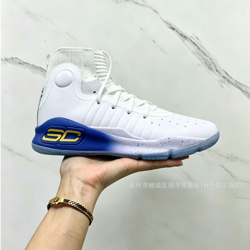 UA high-quality Curry 4 basketball shoes for men, Curry 4th generation practical training shoes, Home foreign trade high-top sports shoes