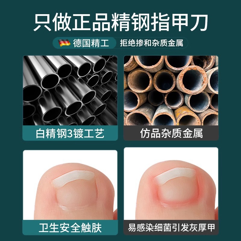 Kit de cuchillo de uñas casero de uñas incrustadas un solo cuchillo de pedicura de trinchera gris grueso pinzas de garganta de acero inoxidable punta de los dedos