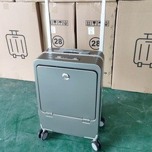 现货厂家前置开盖宽PC拉杆箱侧开口隔层多功能行李箱20寸商务登机