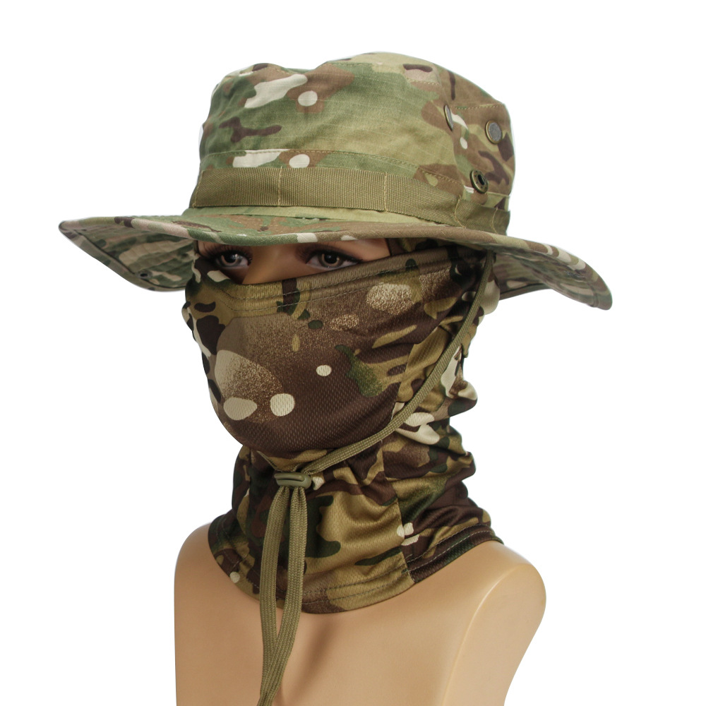 迷彩ラウンドキャップバラクラバキャップ混合スーツ軍事戦術奔尼帽屋外折り畳み漁師帽男