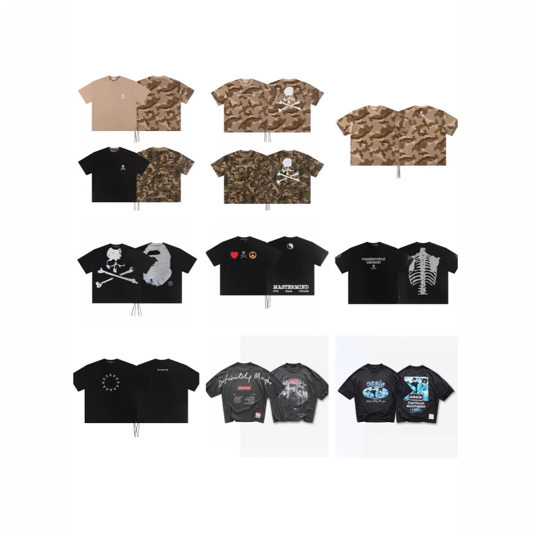 Cross-Border Export American Mmj Dark Retro Washed Distressed Short-Sleeved T-Shirt Men's Personalized Camouflage Skull Print t