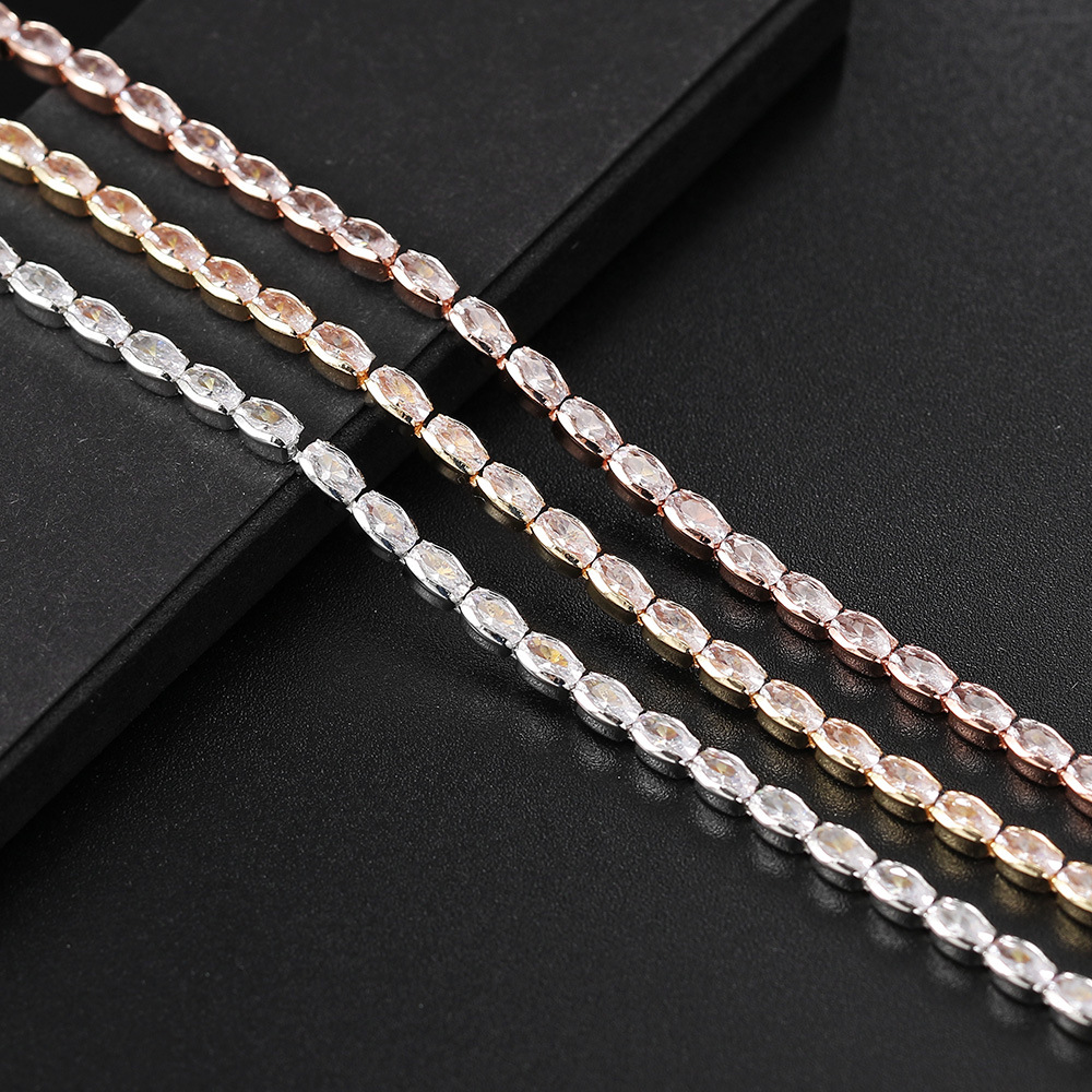 Necklace Classification Copper Rose Gold Plated White Gold Plated Gold Plated Plating Inlay Oval Zircon Necklace