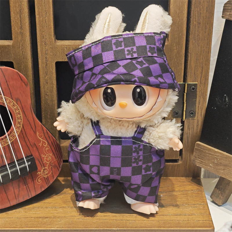 Labubu ベビー服ビニールラブブ 17 センチメートル人形かわいいドレスアップカジュアルスーツスカートぬいぐるみ服|undefined