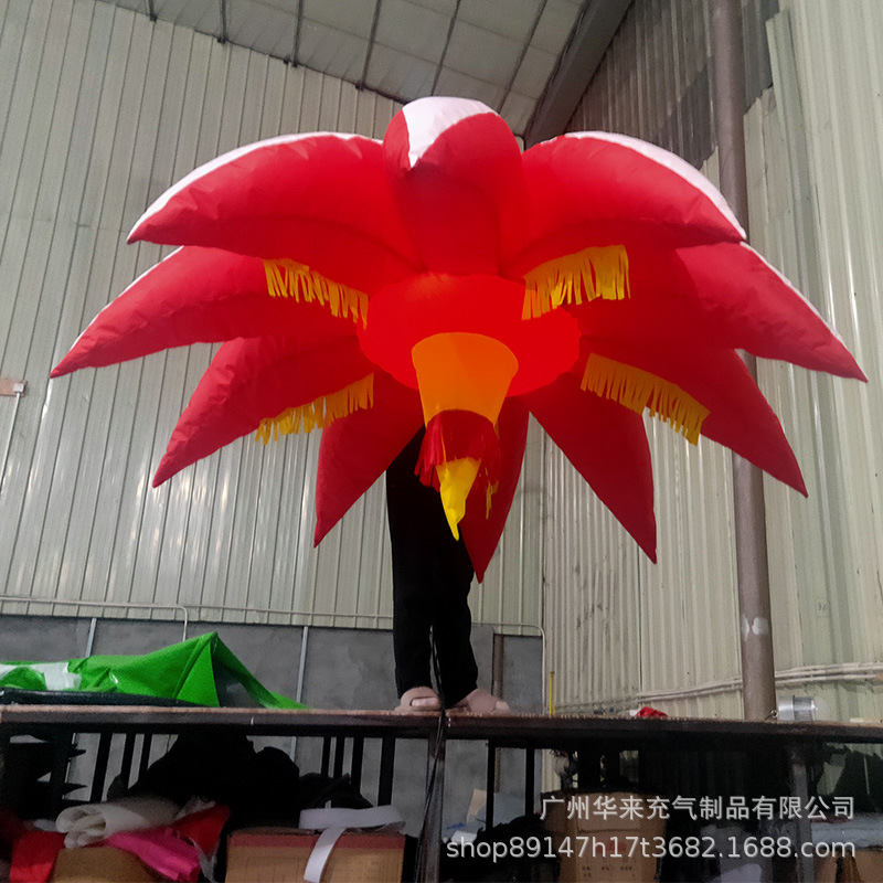 充气花朵模型 悬挂花朵大红花装饰气模 舞台表演道具丛林植物气模