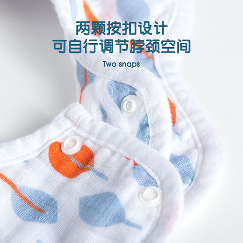 新款母婴用品360度婴幼儿六层纱布全棉口水巾儿童围嘴新生儿围兜