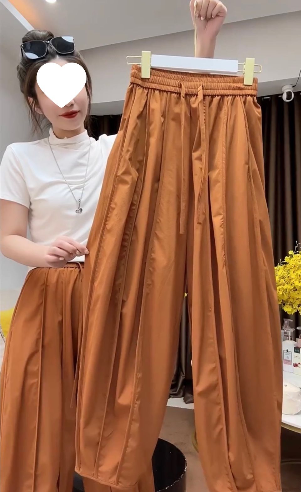 유럽 프리미엄 2023 가을 여름 새로운 슬리밍 모든 경기 빠른 건조 호박 바지 우아한 캐주얼 바지