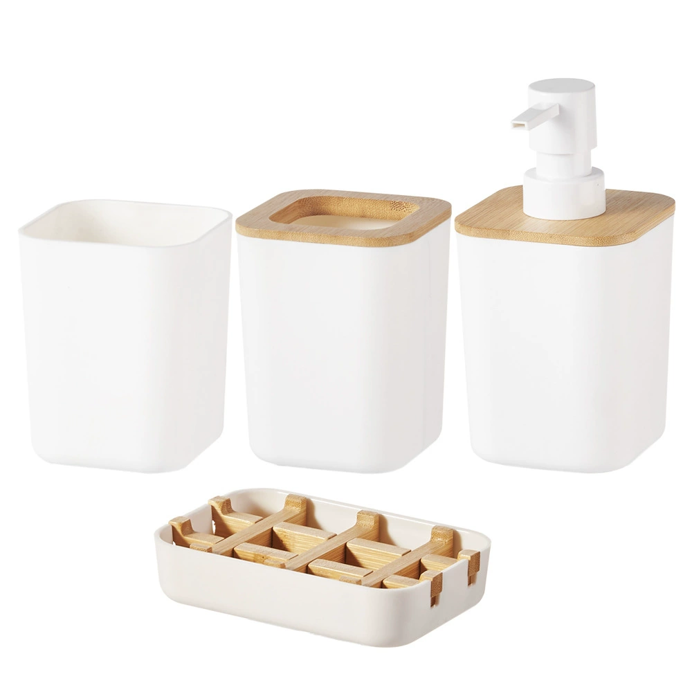 Set, mouthwash, toothbrush, soap holder, container, 4 piece set