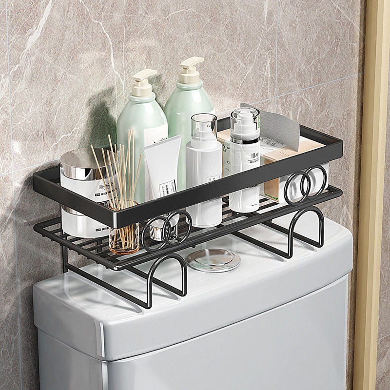 Inodoro transfronterizo estante de almacenamiento inodoro baño sin agujeros de pared de hierro forjado estante de almacenamiento inodoro inodoro artículos diversos