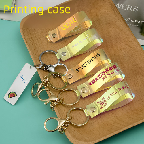 DIY Laser Colorful Leather Rope Keychain Wholesale, Flow Sand Bottle Material Accessories Car Key Strap Bags Pendant