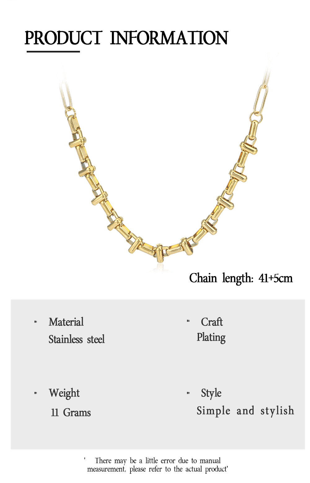 Splicing Chain Stainless Steel Simple Necklace Wholesale Jewelry Nihaojewelry display picture 1