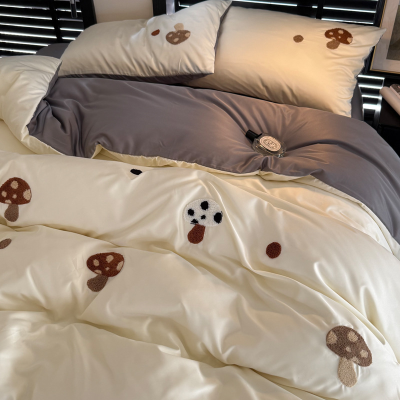 Double-sided Ice Silk Duvet Cover Set, Cooling Bed Sheet For Summer_voghion.com