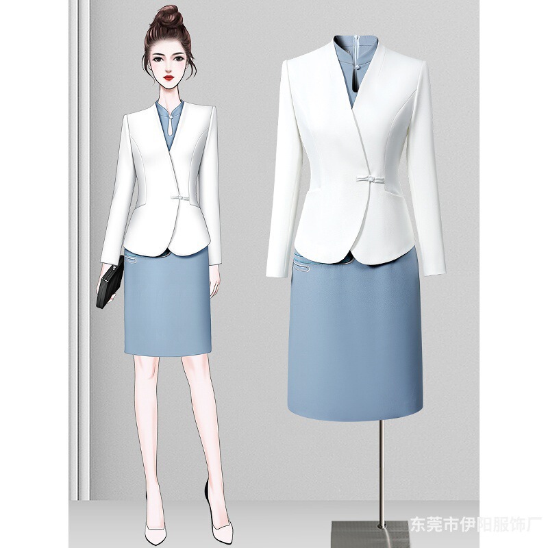 New Chinese Style Cheongsam Stewardess Uniform Professional Suit Classy Etiquette Reception Front Desk Chinese Style Tea Artist Work Clothes Autumn New Chinese Style Cheongsam Stewardess Uniform Professional Suit Classy Etiquette Reception Front Desk Chinese Style Tea Artist Work Clothes Autumn