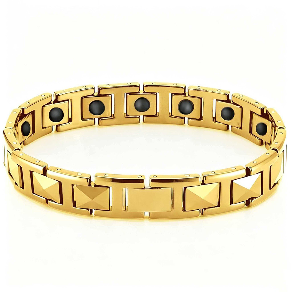 Pulseras para hombre europeas y americanas, nuevos modelos en stock, venta al por mayor, pulsera magnética de cerámica grabada en oro de 12 mm de precisión. image 4