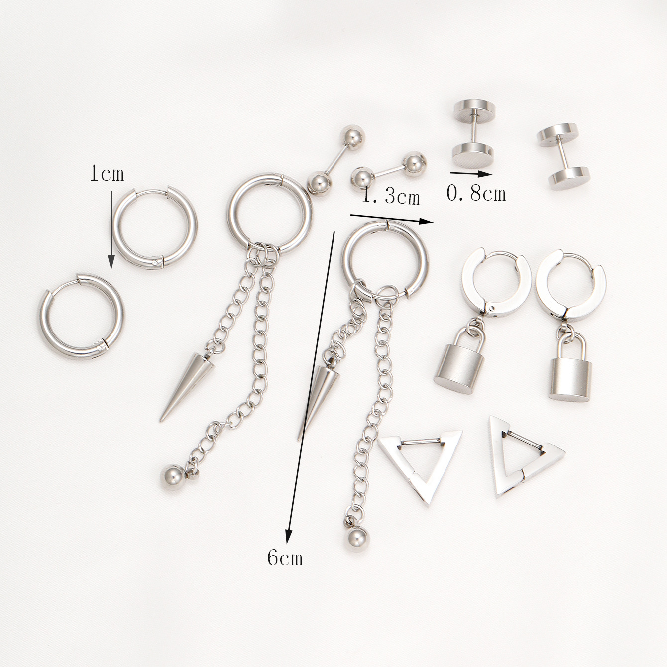 Europa y los Estados Unidos transfronterizos simple bucles de orejas para mujeres nuevos aretes de nicho de alto nivel de diseño de aretes de seis piezas