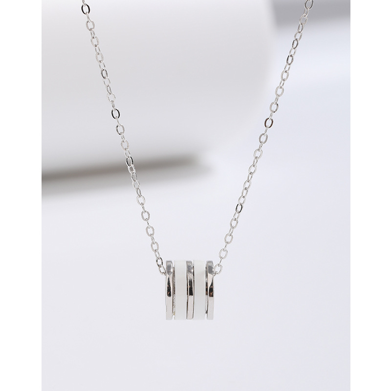 S925 plata esterlina collar de la cintura pequeña Luz de Las Mujeres de lujo diseño nicho Blanco fritillary colgante de alto grado de la cadena de clavícula suéter cadena