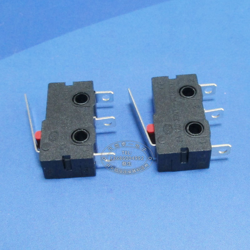 电磁阀配套带柄限位开关20*10*6.4三脚焊线式小型微动开关KW12-B