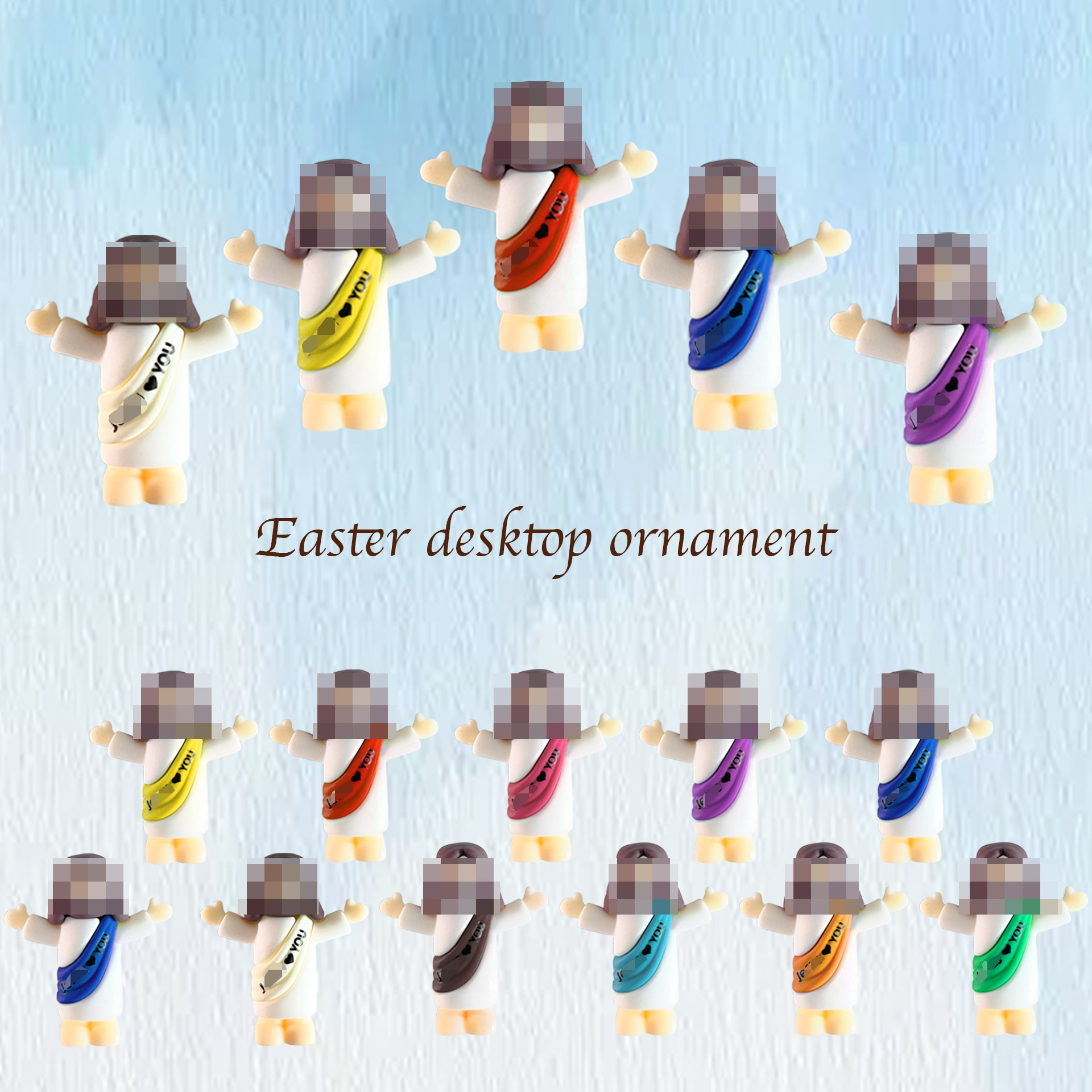 跨境热卖复活节圣诞节摆件迷你pvc软胶热卖微缩小人公仔桌面饰品