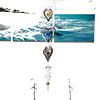 The new 15 cm three -dimensional 3D conjoined three -layer rotating wind chime creative hanging craftsmanship Amazon cross -border supply