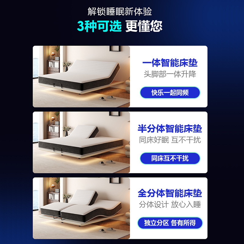 全自动智能电动床垫升降震动按摩多功能零重力家用卧室分体床垫|undefined