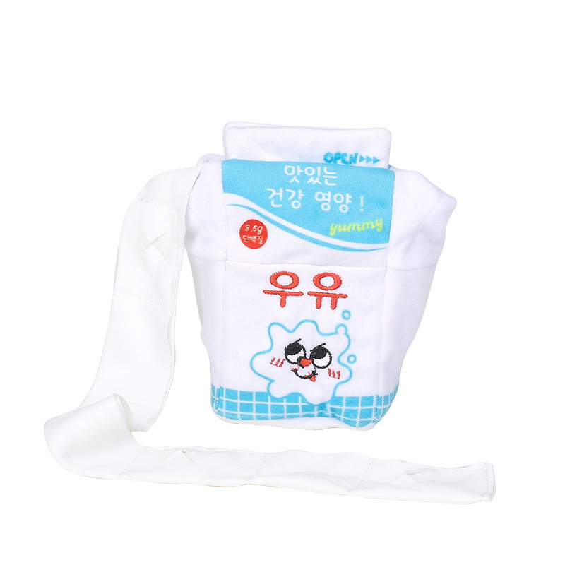 새로운 기능 스타일 우유 상자 숨겨진 음식 스니핑 장난감 대외 무역 애완견 소리 봉제 장난감 발견