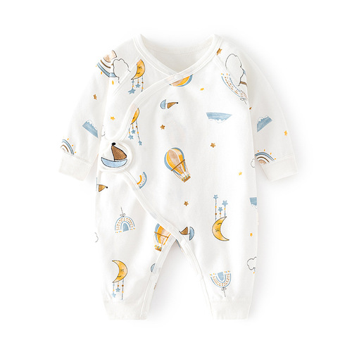 Newborn onesie baby boneless harem autumn and winter pure cotton newborn monk suit romper suit Velcro baby clothes