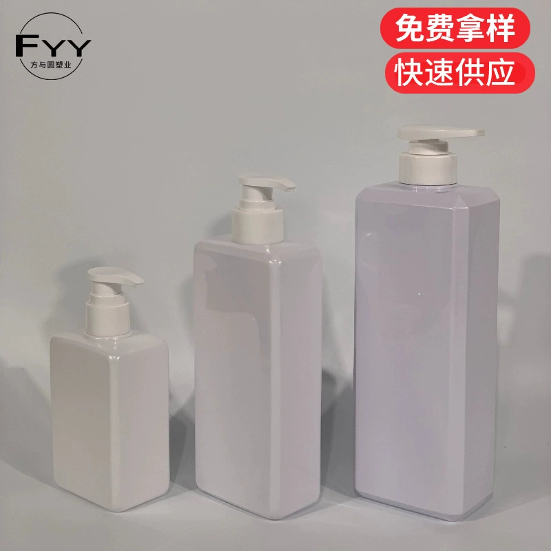 Подгонянная Горячая продажа 250ml500ml 750MLPET Квадратная бутылка лосьон тела шампунь гель для душа