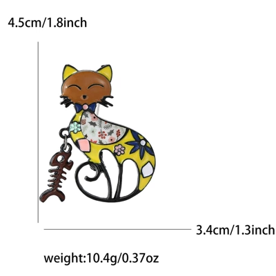 New Cartoon Alloy Enamel Fishbone Yaxa sancaqları - yellow-4673-yl