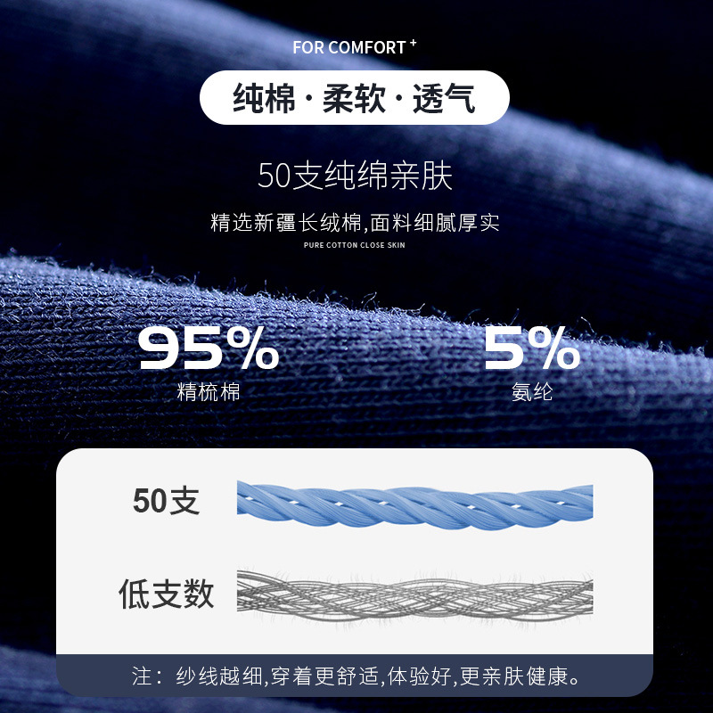 50 Xinjiang algodón de fibra larga clásica ropa interior de hombre básica algodón Mediados de cintura boxeadores anti-jun transpirable Nuevo