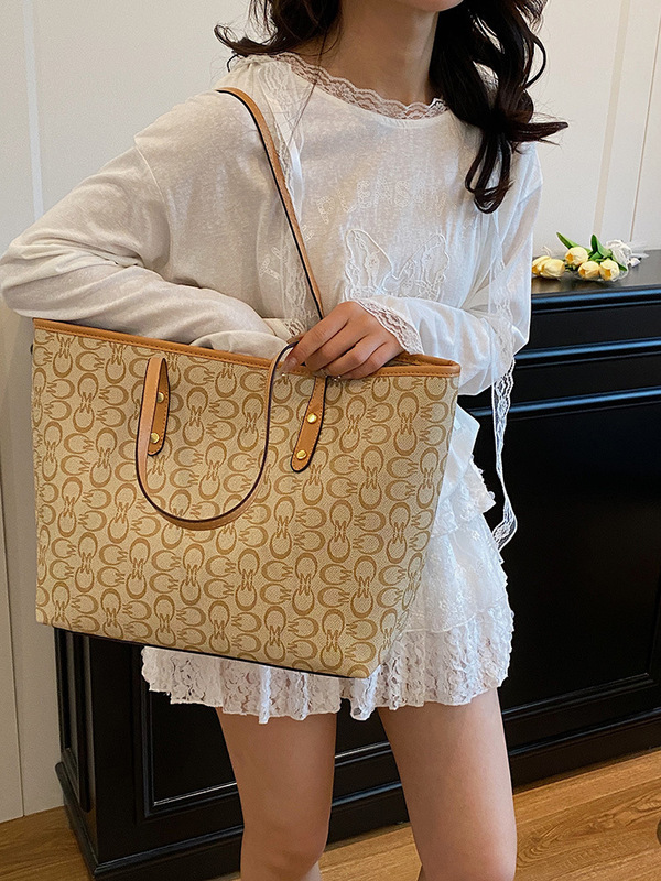 通勤大容量印花腋下单肩包2025新款休闲女包简约质感手提托特包|undefined