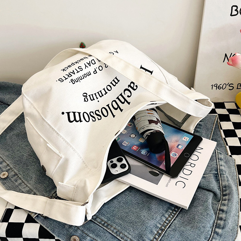 Canvas schoudertas voor dames grote capaciteit veelzijdige tas_voghion.com