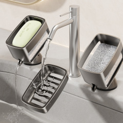 吸盘肥皂盒浴室香皂盒壁挂式卫生间置物架台面沥水香皂架收纳