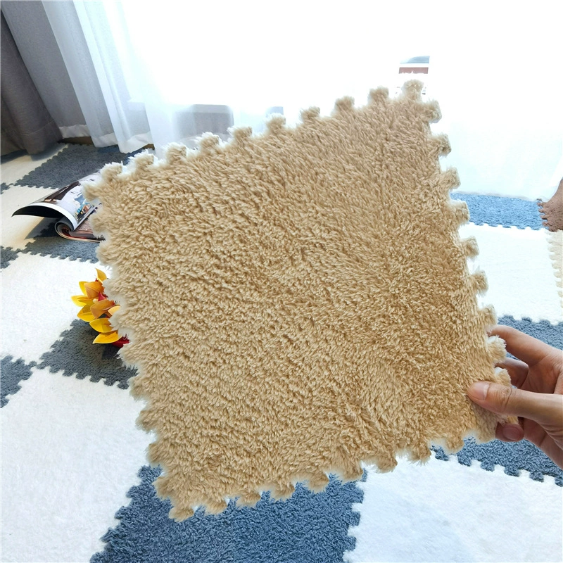 Fleece Carpet Mat, 30×30 cm, Thick Plush Interlocking Tile, Multiple Colors