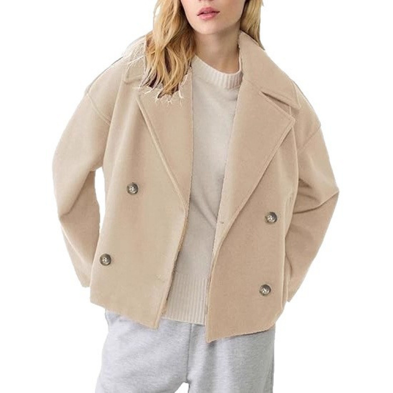 Wool-Blend Double-Breasted Coat – Women’s Oversized Lapel Jacket (Beige/Black/Camel/Navy/Olive/Burgundy, XS-3XL)_voghion.com