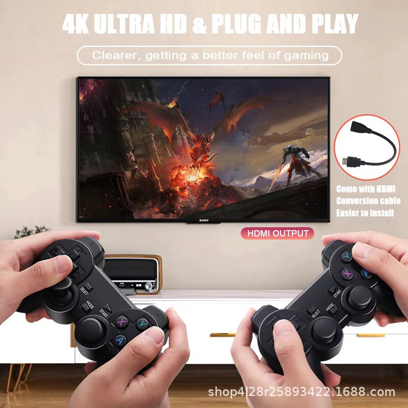 X2 GD10家庭游戏机可充电2.4G无线双手柄PSP高清4K电视游戏机PLUS|undefined