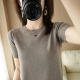 Summer Pure Cotton Sweater Women's Round Neck Short-sleeved Loose Solid Color Slimming Short-sleeved Pullover Inner Top Knitted T-shirt