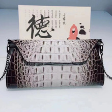 新款链条包欧美潮流鳄鱼纹真皮手拿包女外贸跨境批发单肩斜挎女包