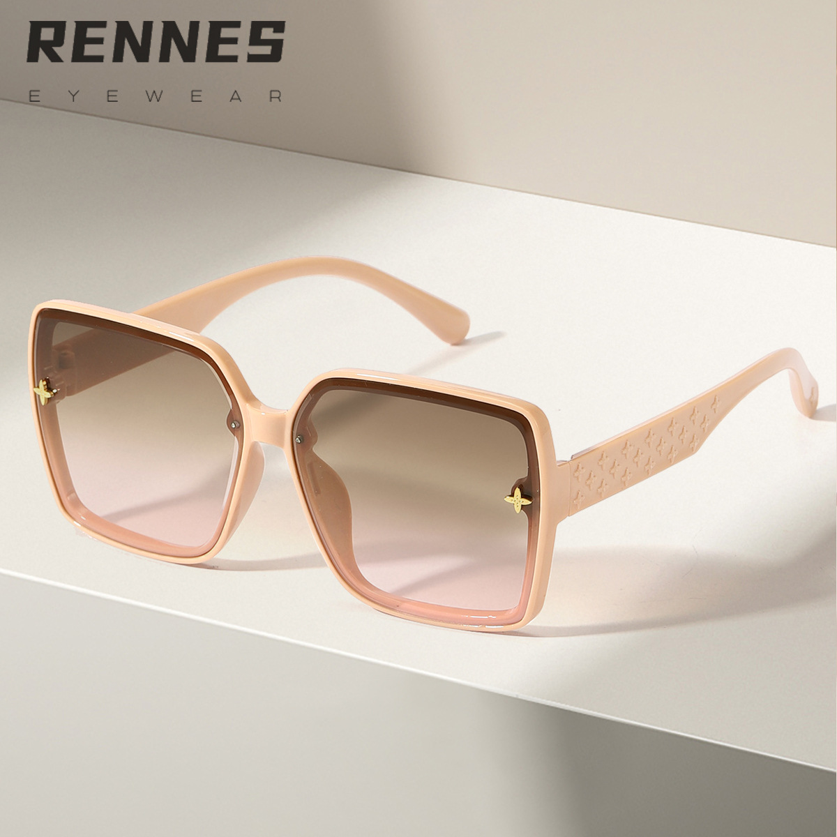 Moda nueva tendencia europea y americana gafas de sol de montura grande para mujer sombra cuadrada tiro callejero playa gafas de sol anti-ultravioleta