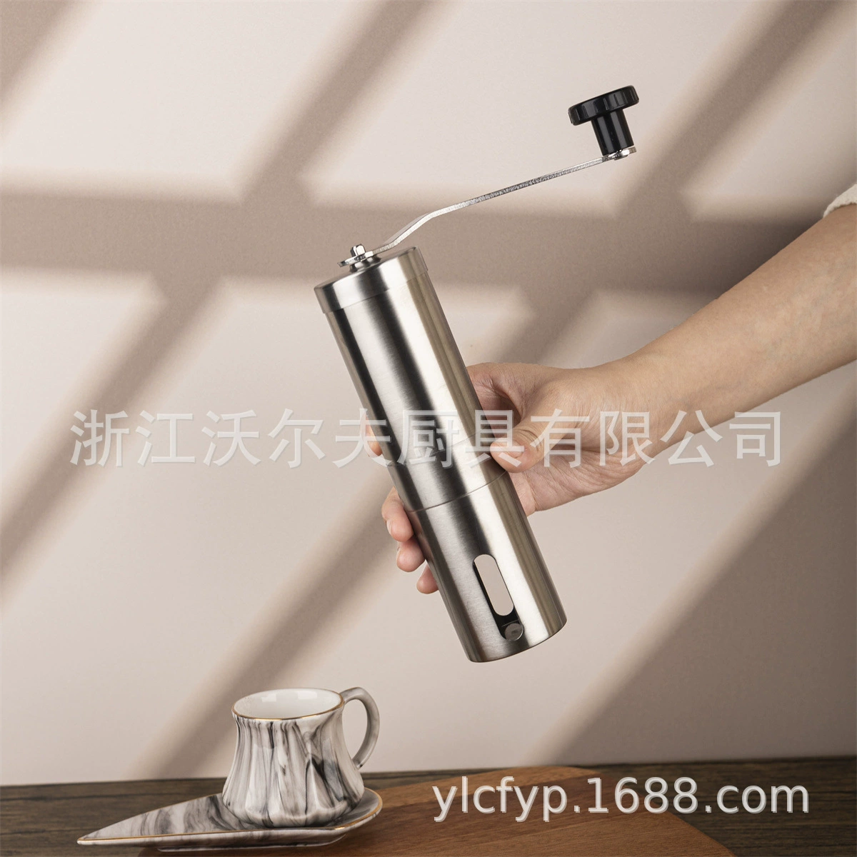 Handheld coffee ceramic chopper stainless steel, (Physicals)
