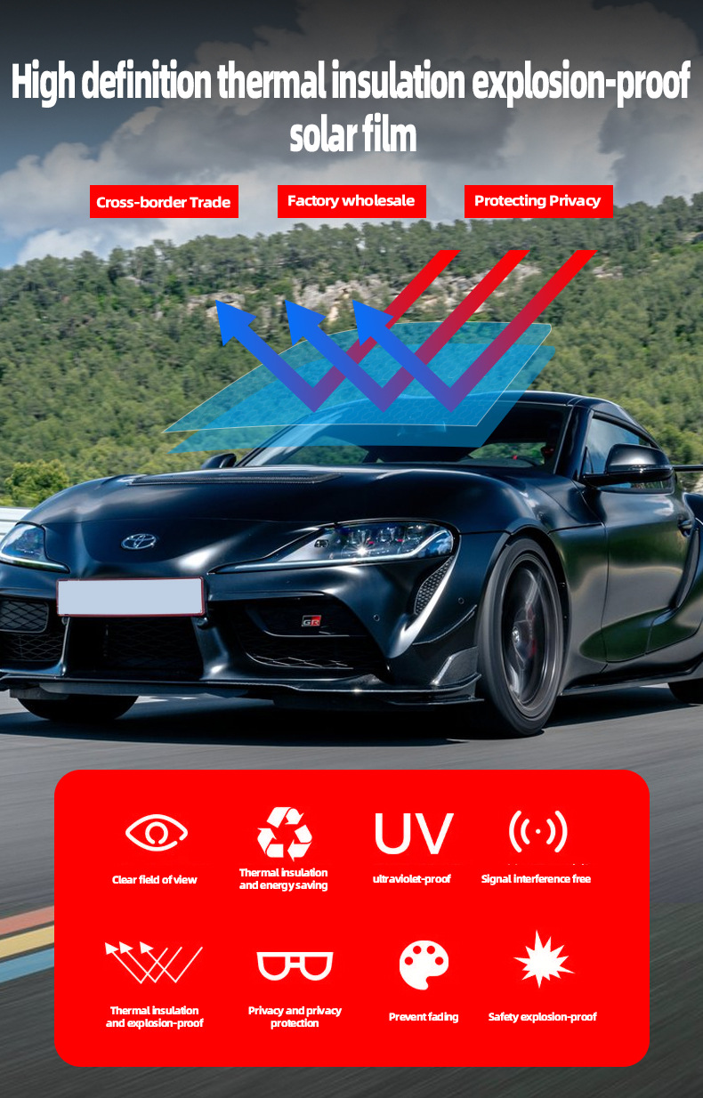 Factory Cross-Border Wholesale Car Solar Film Chameleon Ghost Rose Front Windshield Film High Heat Insulation Side Window Film