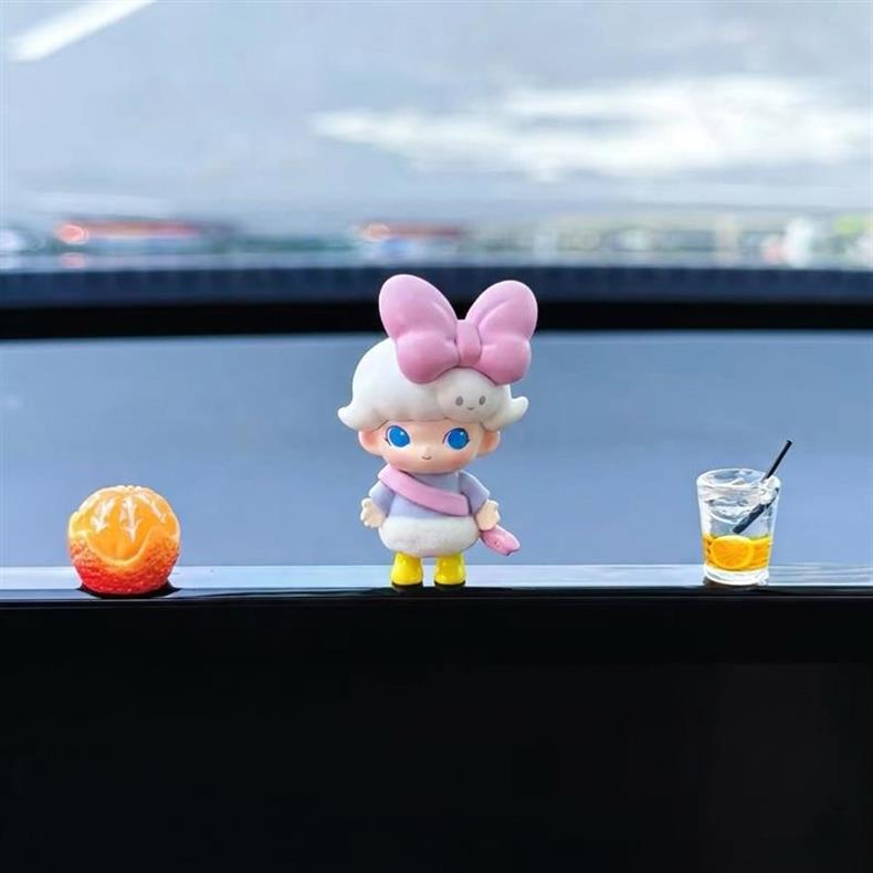 Bubble Mart Car Screen Decoration Car Dashboard Display Car Dimoo Interior Decoration Accessories for Women