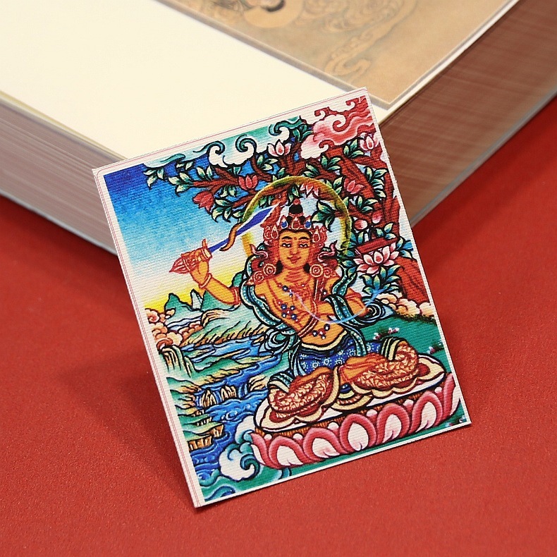 手描きの金描きチベット生の8つの守護者ザキラムタンカ卸売絵画コアボックス特別なキャンバス|undefined