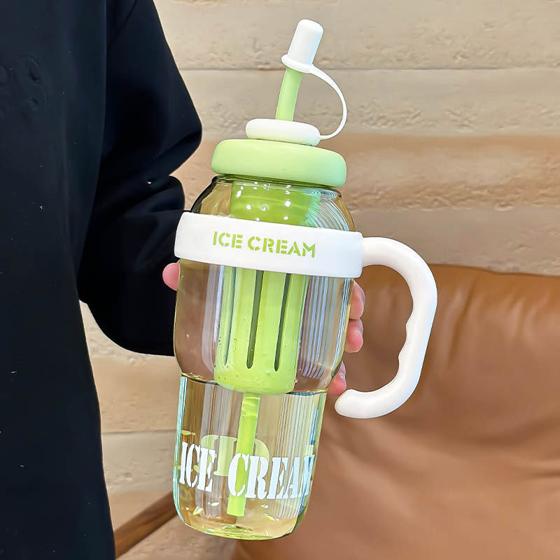 夏の高颜値プラスチックカップビッグマック氷覇カップ大容量カップ茶水分離ストローカップ屋外カップ|undefined